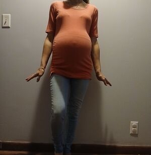 Motherhood Maternity Orange Short Sleeve Top